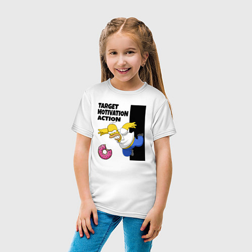 Детская футболка Мотивация от Гомера Симсона / Белый – фото 4