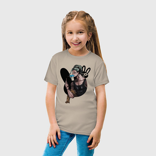 Детская футболка Buddha with ice cream / Миндальный – фото 4