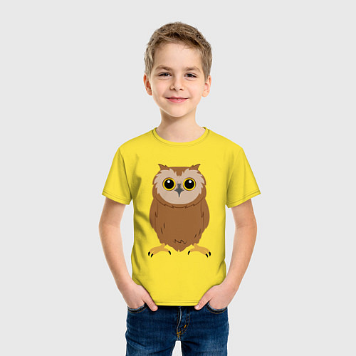 Детская футболка Сова сидит / Желтый – фото 3