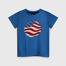 Футболка хлопковая детская Flag USA, цвет: синий