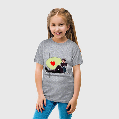 Детская футболка Тэхен модник / Меланж – фото 4