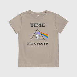 Футболка хлопковая детская Время Пинк Флойд рок, цвет: миндальный