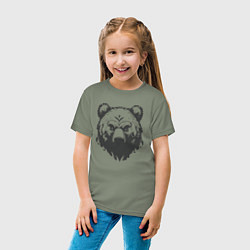 Футболка хлопковая детская Бурый медведь, цвет: авокадо — фото 2