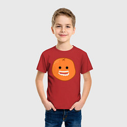 Футболка хлопковая детская Весёлый апельсин, цвет: красный — фото 2