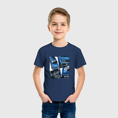Детская футболка Mercedes-Benz G63 AMG Gelandewagen V1 / Тёмно-синий – фото 3