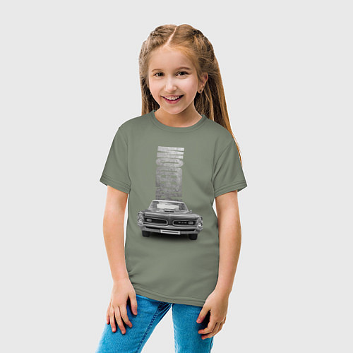 Детская футболка Американский маслкар Pontiac GTO / Авокадо – фото 4