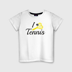 Футболка хлопковая детская Love tennis, цвет: белый