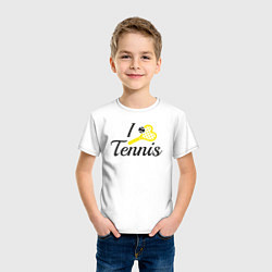 Футболка хлопковая детская Love tennis, цвет: белый — фото 2