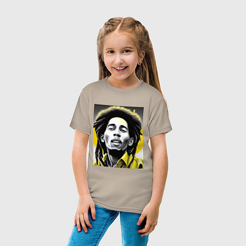 Детская футболка Bob Marley Digital Art / Миндальный – фото 4