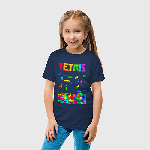 Детская футболка Фильм Тетрис логотип / Тёмно-синий – фото 4