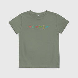 Детская футболка Минималистичный дизайн с названием игры Тетрис