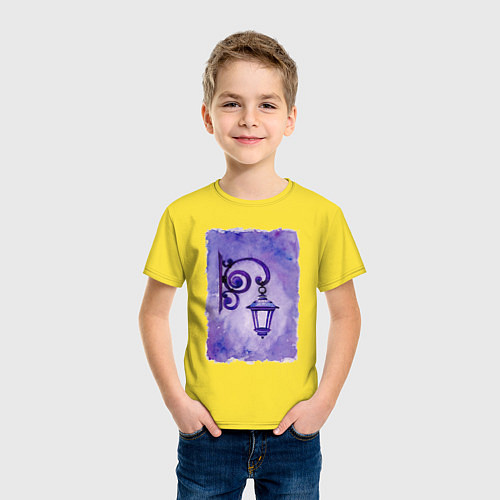 Детская футболка Фиолетовый уличный фонарь / Желтый – фото 3