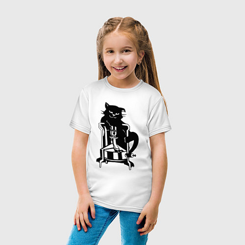 Детская футболка Кот Бегемот на примусе / Белый – фото 4