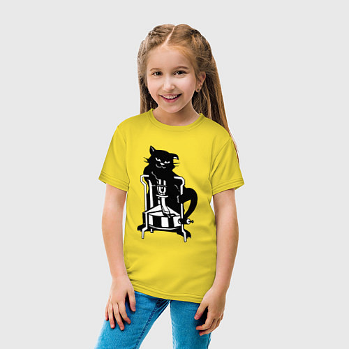 Детская футболка Кот Бегемот на примусе / Желтый – фото 4