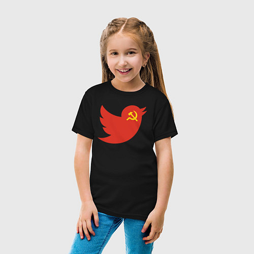 Детская футболка Птичка СССР / Черный – фото 4