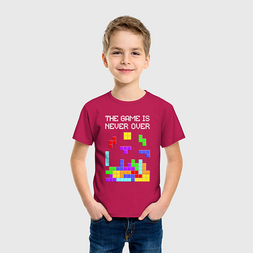 Детская футболка Tetris - the game is never over / Маджента – фото 3