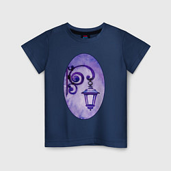 Футболка хлопковая детская Фиолетовый фонарь в рамке, цвет: тёмно-синий