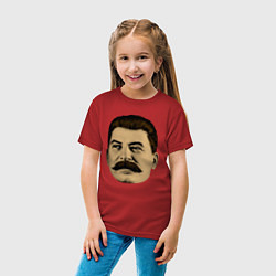 Футболка хлопковая детская Сталин СССР, цвет: красный — фото 2