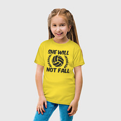 Футболка хлопковая детская She will not fall, цвет: желтый — фото 2