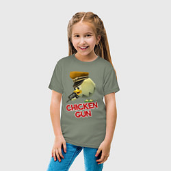 Футболка хлопковая детская Chicken Gun logo, цвет: авокадо — фото 2
