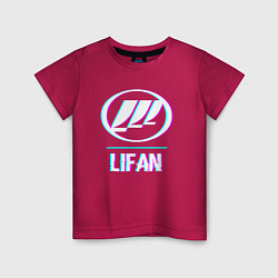 Футболка хлопковая детская Значок Lifan в стиле glitch, цвет: маджента