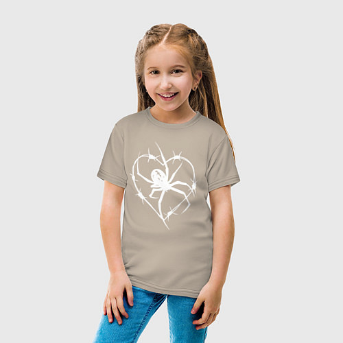 Детская футболка Spider love / Миндальный – фото 4