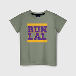 Футболка хлопковая детская Run Lakers, цвет: авокадо