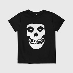 Футболка хлопковая детская Череп misfits, цвет: черный