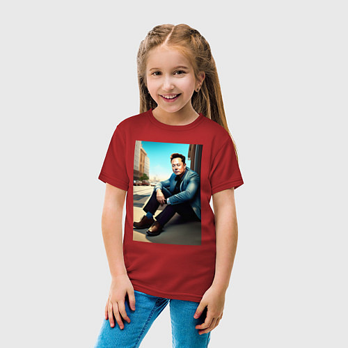 Детская футболка Элон Маск / Красный – фото 4