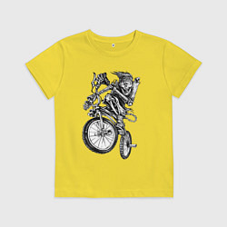 Футболка хлопковая детская Extreme bones BMX, цвет: желтый