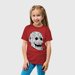 Футболка хлопковая детская Каменный скелет, цвет: красный — фото 2