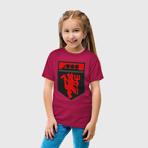 Детская футболка Manchester logo / Маджента – фото 4