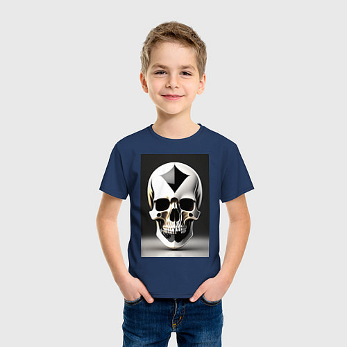 Детская футболка Черепушка / Тёмно-синий – фото 3