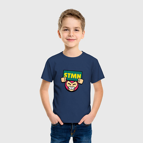 Детская футболка Значок болельщика Stmn Brawl Stars / Тёмно-синий – фото 3