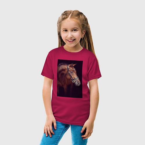 Детская футболка Лошадь во всей красе / Маджента – фото 4