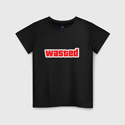 Футболка хлопковая детская Wasted - красная, цвет: черный