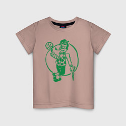 Футболка хлопковая детская Celtics man, цвет: пыльно-розовый