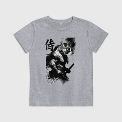 Детская футболка Tiger samurai - hieroglyph - art