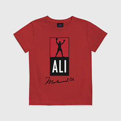 Футболка хлопковая детская Muhammad Ali boxer, цвет: красный