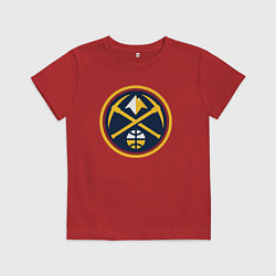 Футболка хлопковая детская Denver Nuggets logo, цвет: красный