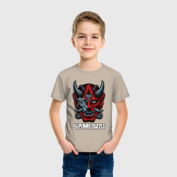 Футболка хлопковая детская Samurai mask, цвет: миндальный — фото 2