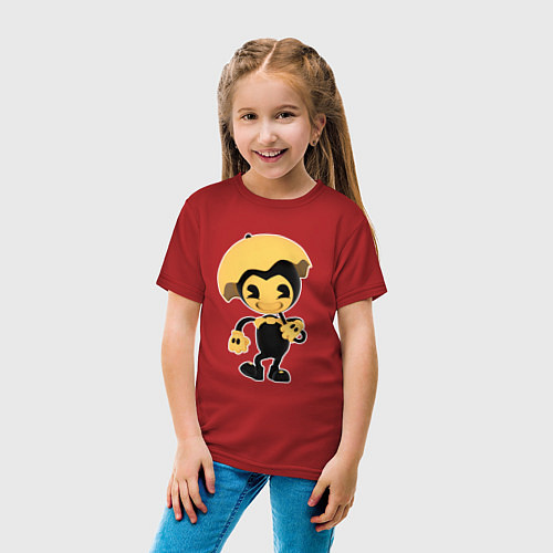 Детская футболка Бенди с зонтиком / Красный – фото 4