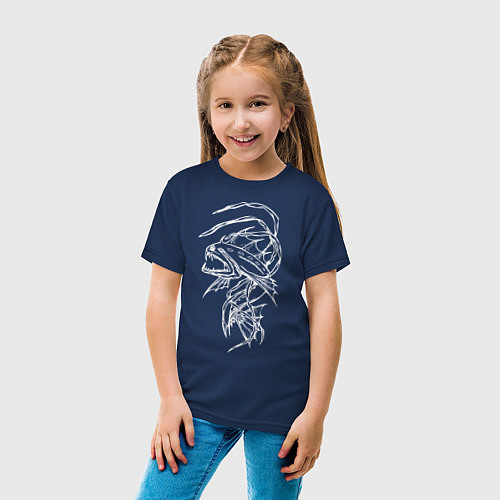 Детская футболка Белая глубоководная рыба / Тёмно-синий – фото 4
