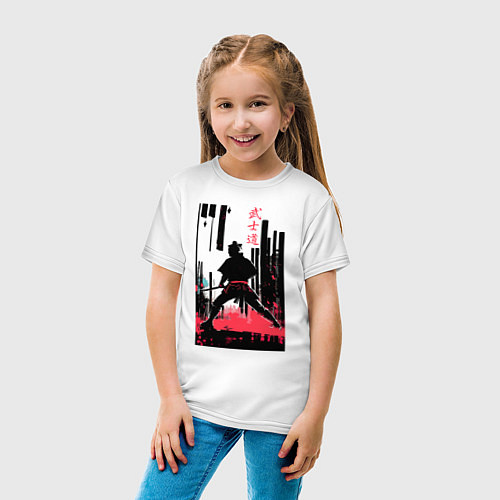 Детская футболка Бусидо - кодекс самурая - путь война / Белый – фото 4
