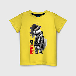 Футболка хлопковая детская Dude Capy - Bronx - New York, цвет: желтый