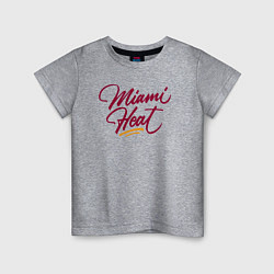 Футболка хлопковая детская Miami Heat fan, цвет: меланж