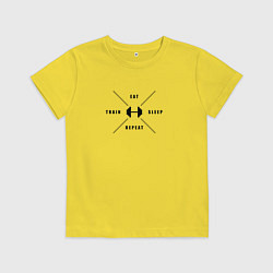 Детская футболка Тренируйся, ешь, спи и повтори