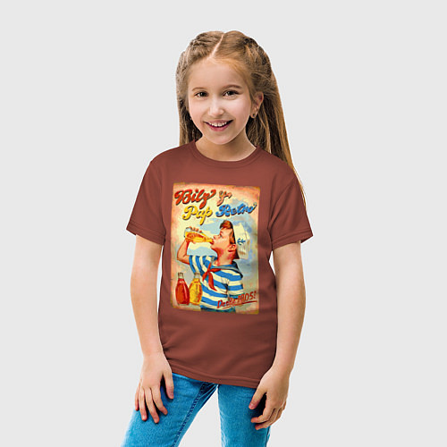 Детская футболка Пацан рекламирует лимонад - ретро / Кирпичный – фото 4
