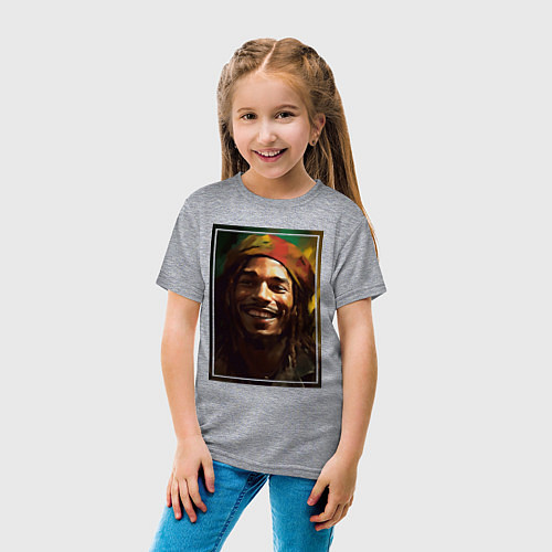 Детская футболка Боб Марли One love / Меланж – фото 4