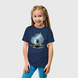 Футболка хлопковая детская Дурак на холме ловит молнию, цвет: тёмно-синий — фото 2